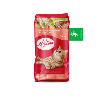 MY LOVE KOT karma sucha- z indykiem i trawą ogrodową 14kg/1