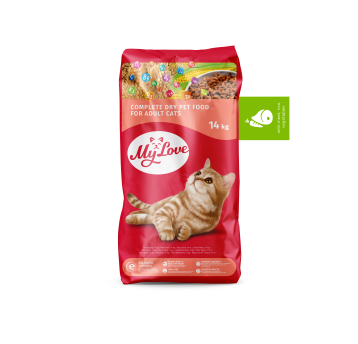 MY LOVE KOT karma sucha- z mięsem, ryżem i warzywami 14kg/1