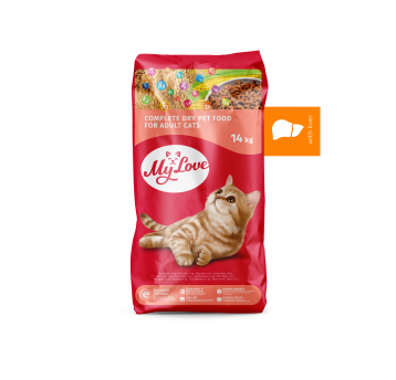 MY LOVE KOT karma sucha- z wątróbką 14kg/1