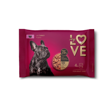 My Love pełnoporcjowa karma w saszetkach dla dorosłych psów z indykiem 4x100g