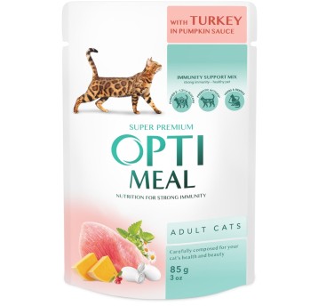 OptiMeal Super Premium Kot karma mokra- indyk w sosie 85g/12