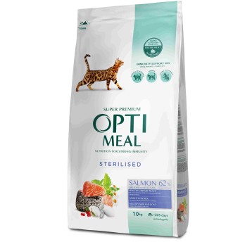 OptiMeal Super Premium Kot karma sucha "Sterilised"- z łososiem 10kg/1