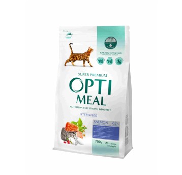 OptiMeal Super Premium Kot karma sucha "Sterilised"- z łososiem 700g/8