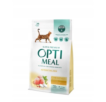 OptiMeal Super Premium Kot karma sucha- z kurczakiem 700g/10
