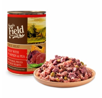 Sams Field True Beef Meat with Pumpkin & Pea, konserwa superpremium, 400 g/6