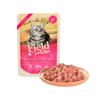 Sams Field True Meat Fillets with Turkey & Broccoli for Kittens 85 g/24